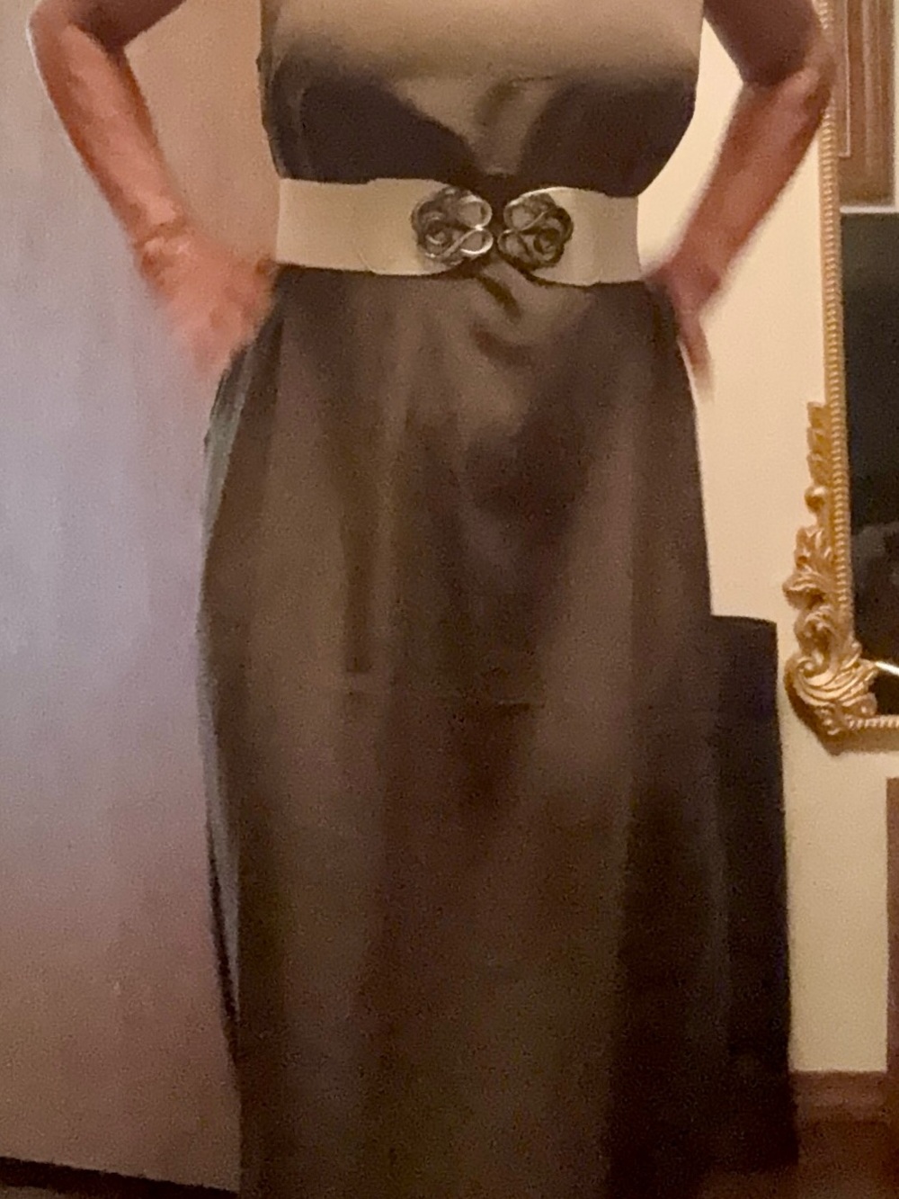 Forever 21 Brown Maxi Dress with Cream Waist Belt